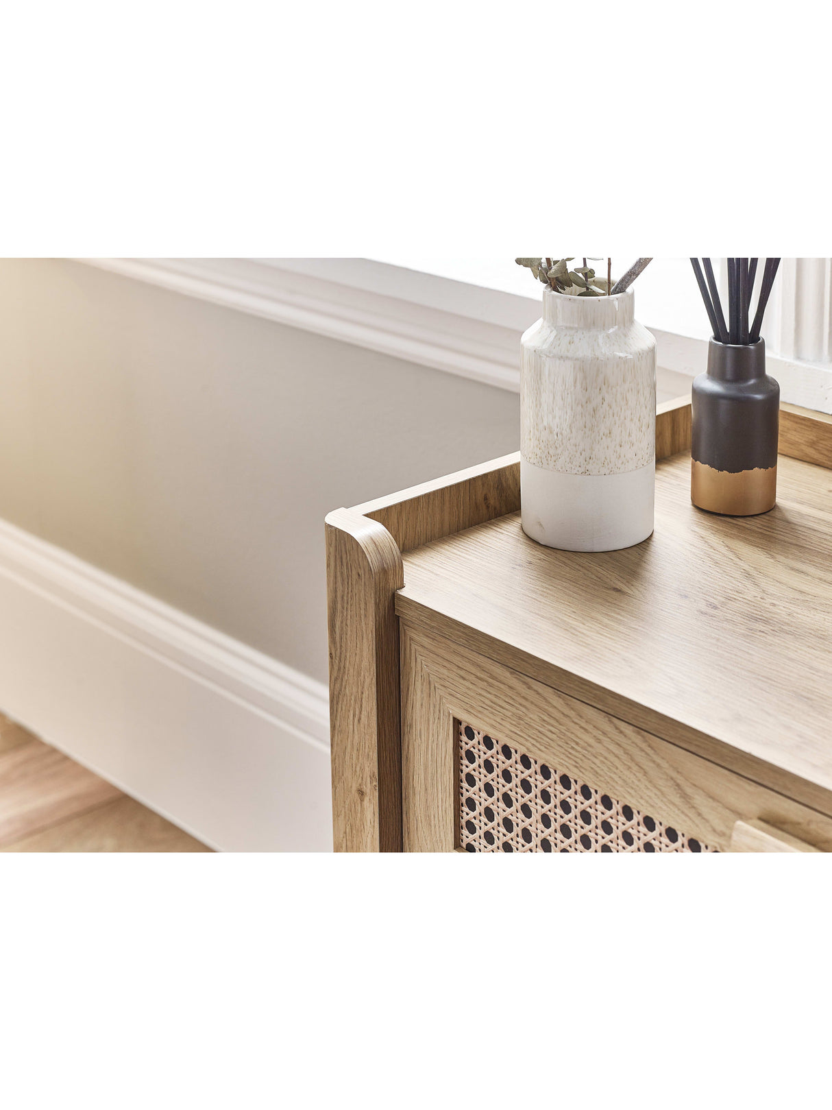 Sydney Rattan Print 5 Drawer Chest
