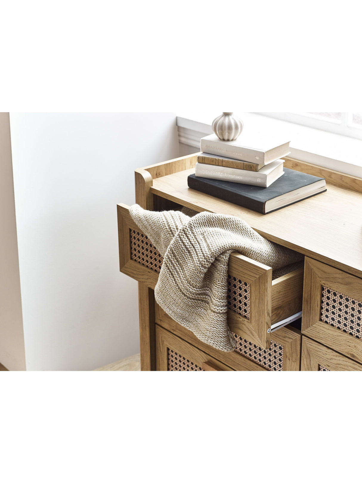 Sydney Rattan Print 6 Drawer Wide Chest