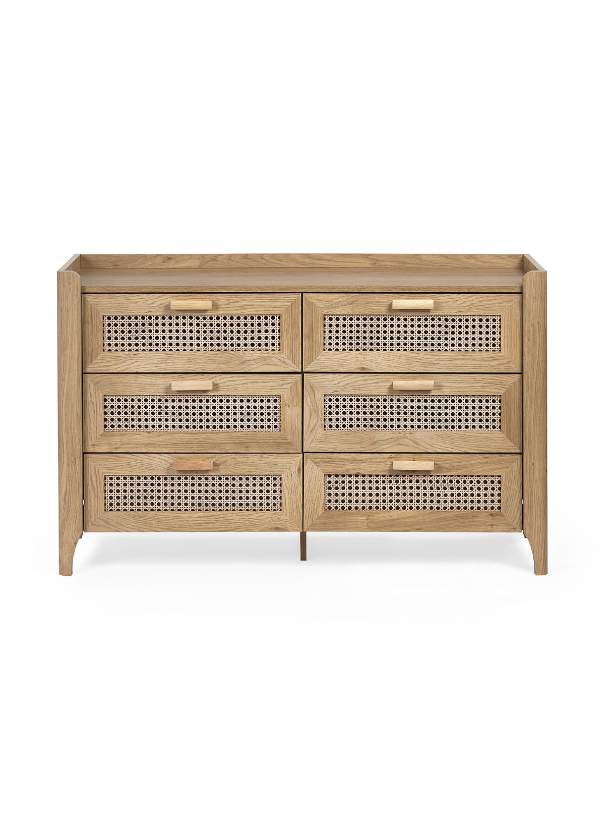 Sydney Rattan Print 6 Drawer Wide Chest