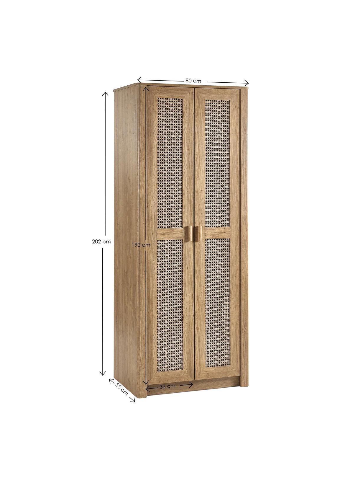 Sydney Rattan Print 2 Door Wardrobe with Shelf