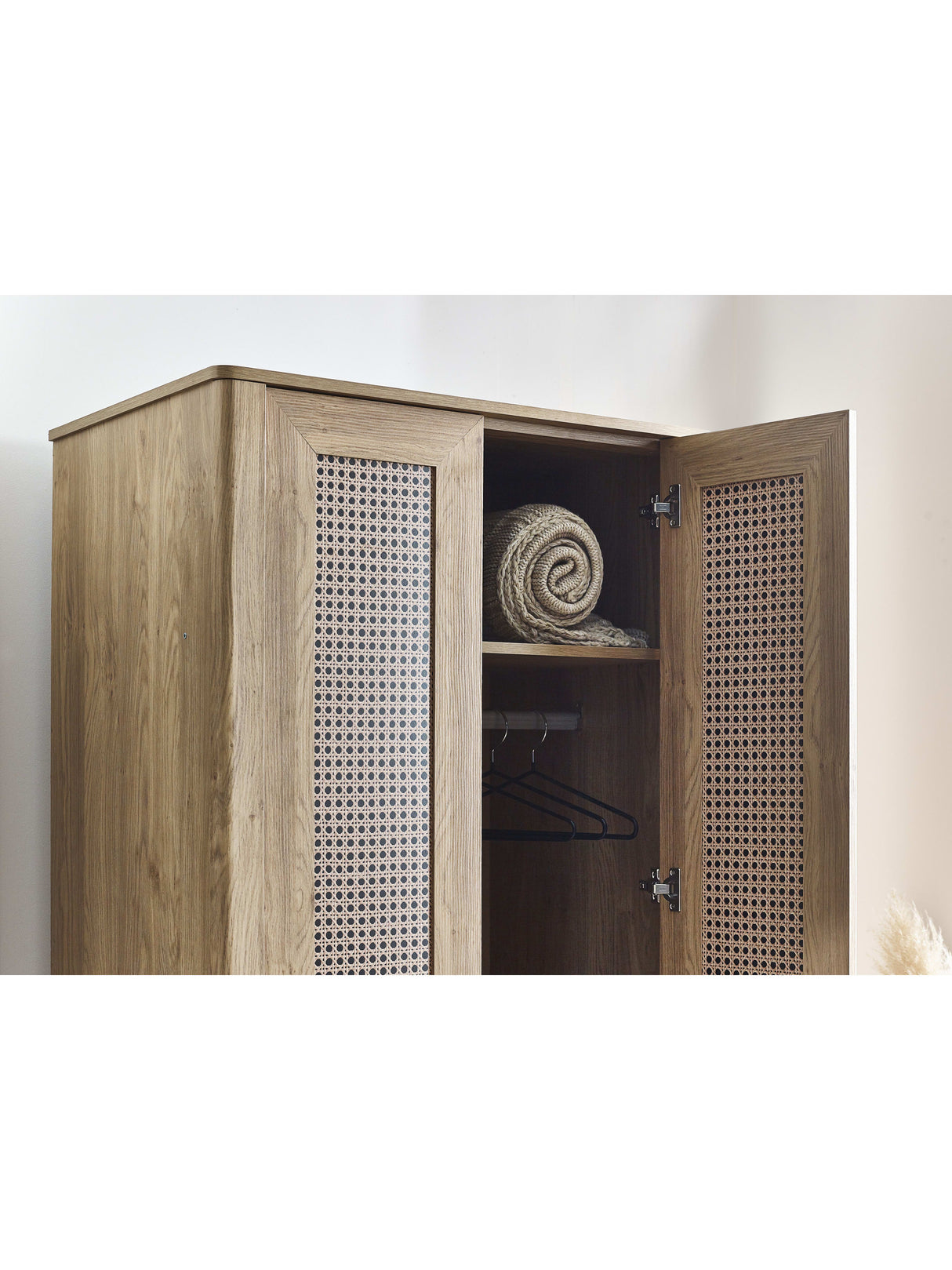 Sydney Rattan Print 2 Door Wardrobe with Shelf