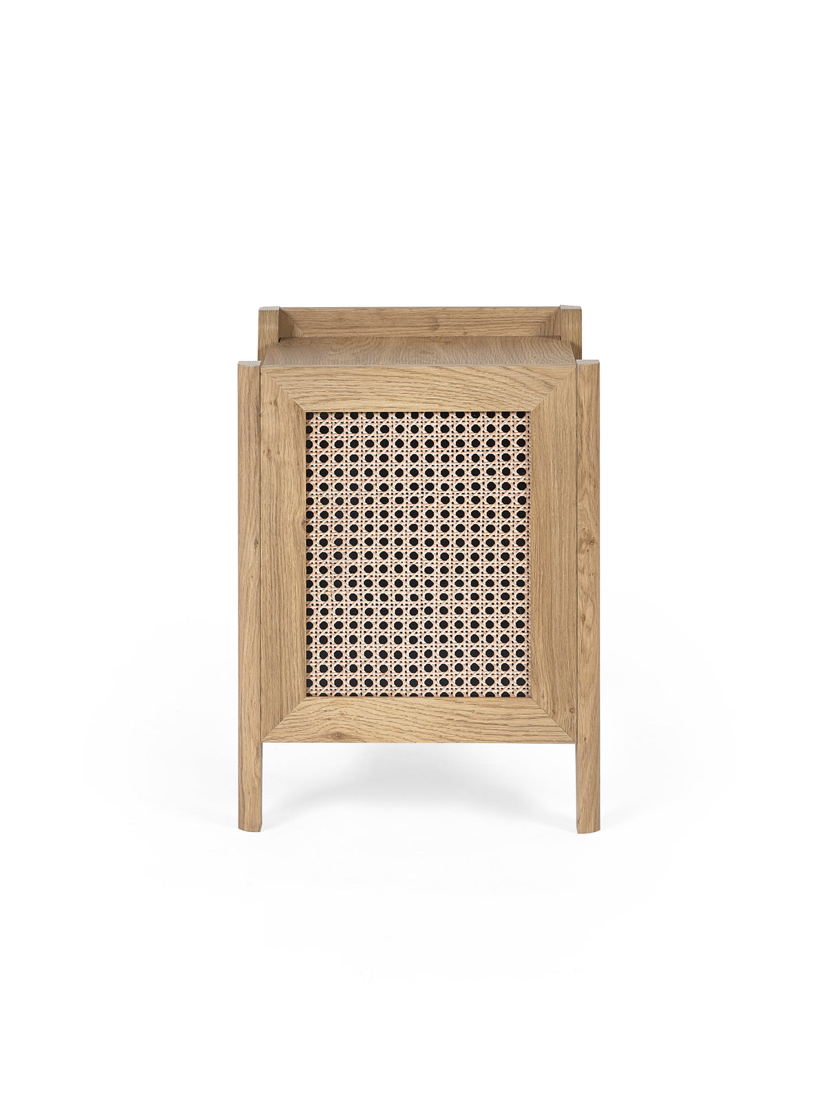 Sydney Rattan Print Side Table with Removable Shelf