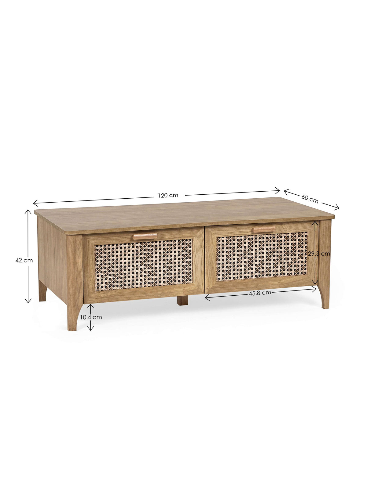 Sydney Rattan Print 2 Drawer Coffee Table