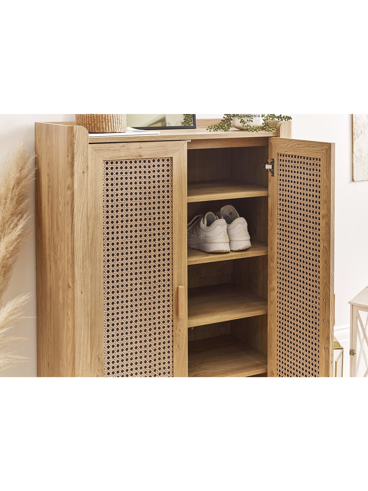 Sydney Rattan Print Shoe Cupboard