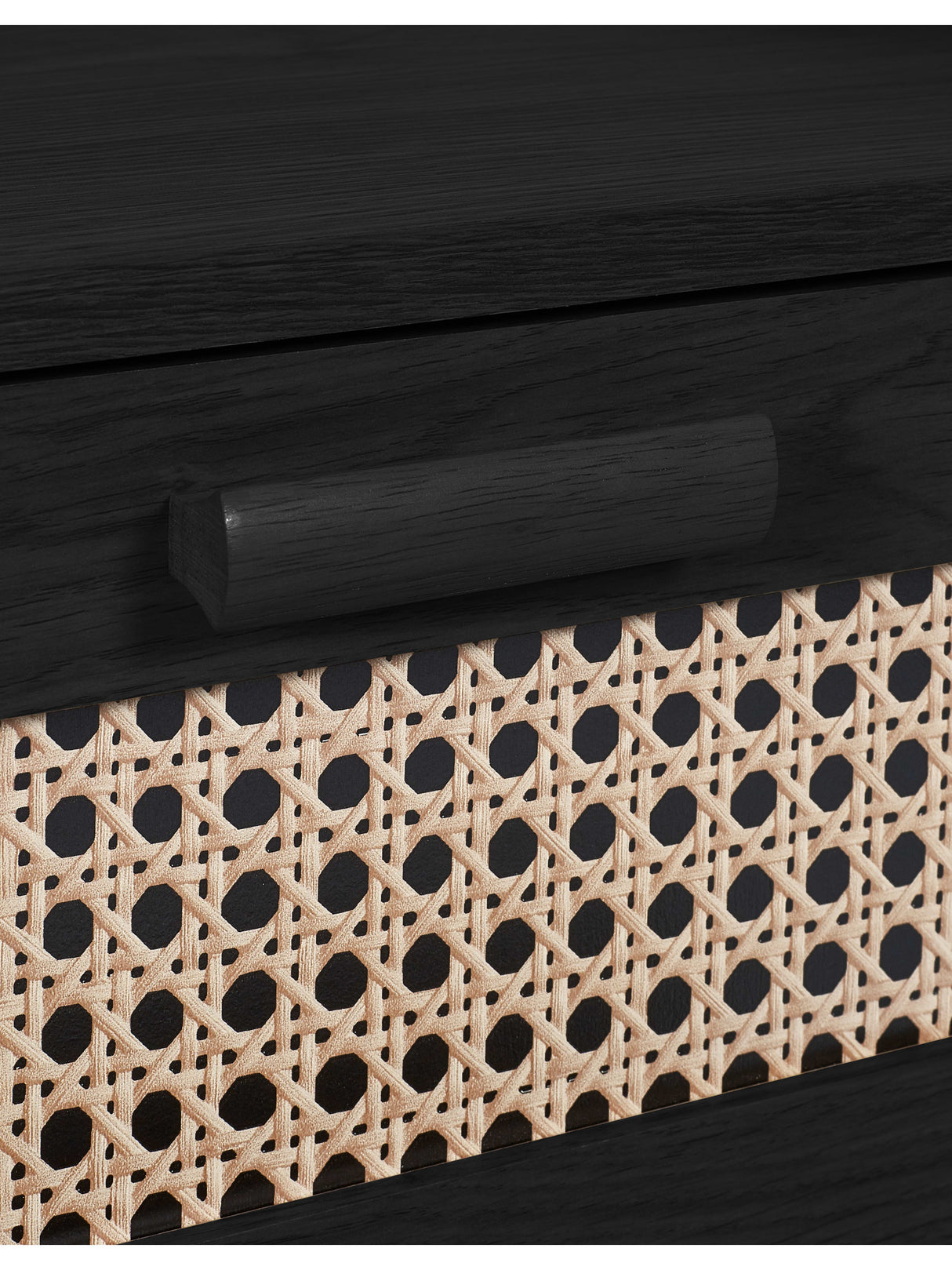Sydney Rattan Print 2 Drawer Bedside Table