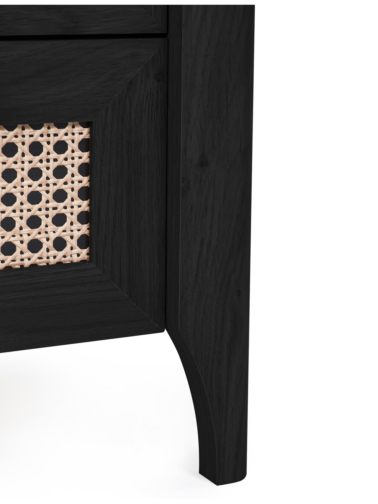 Sydney Rattan Print 2 Drawer Bedside Table