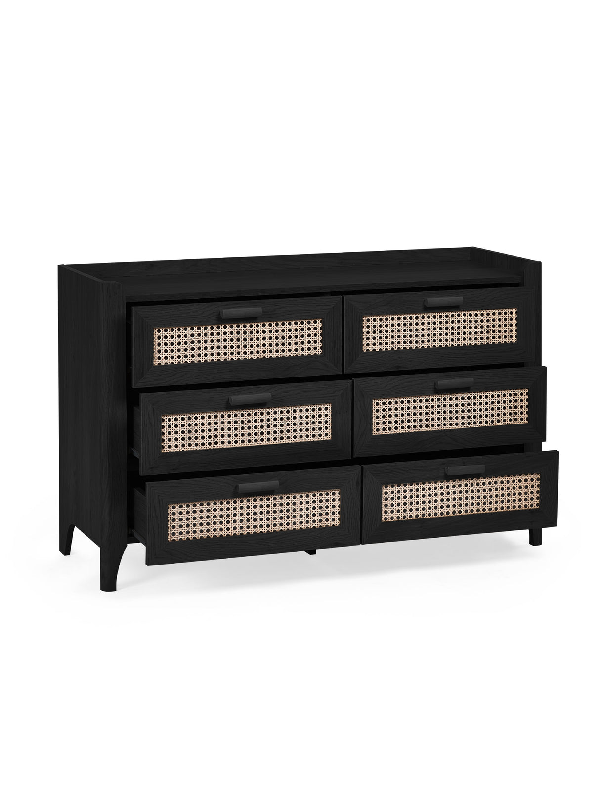 Sydney Rattan Print 6 Drawer Wide Chest
