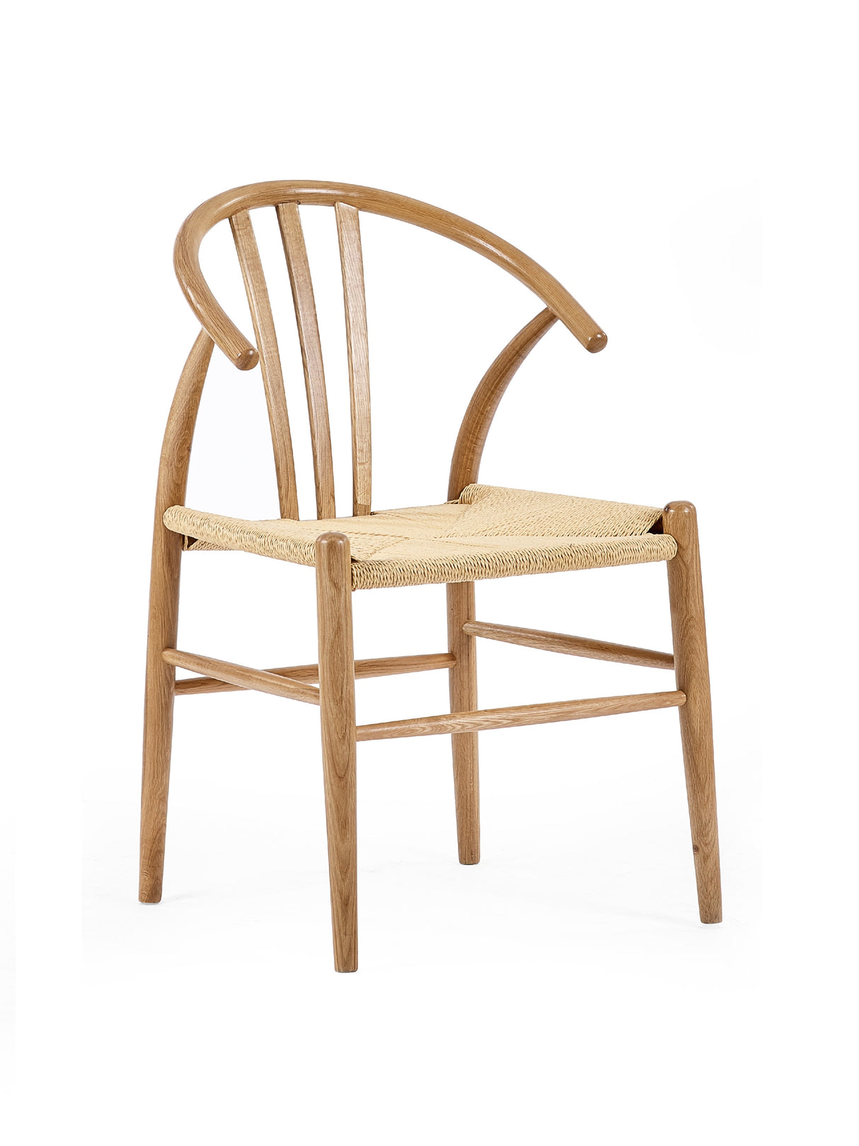 Symi Curved Back Dining Chair with Woven Seat (Set of 2)