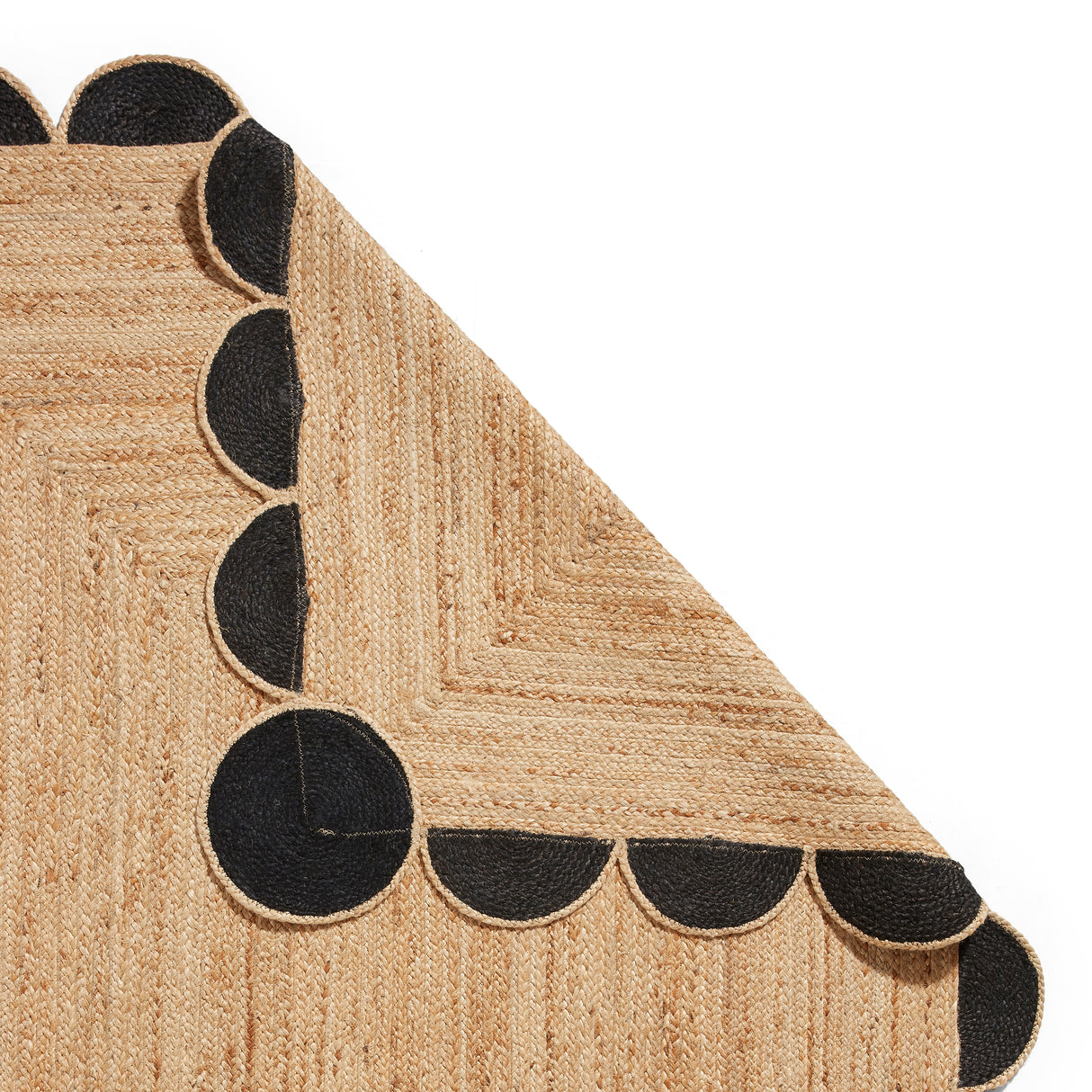 Savannah Jute Scallop Black Natural Rug