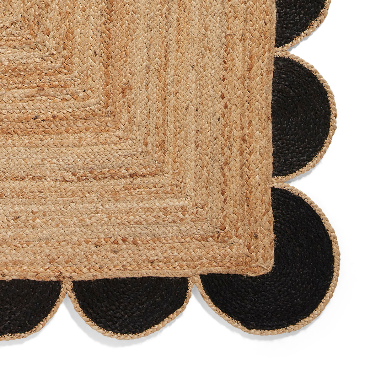 Savannah Jute Scallop Black Natural Rug