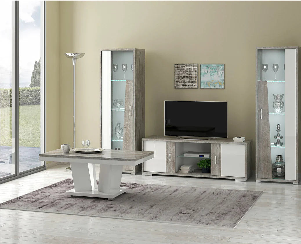 San Martino Kronos Italian High Gloss 1 Door Display Cabinet with LED Light