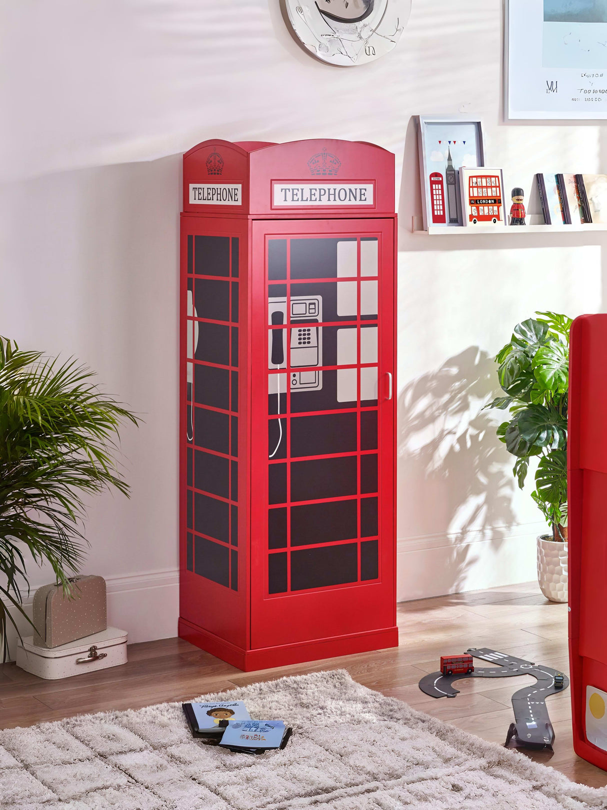 Telephone Box 1 Door Wardrobe with Shelf
