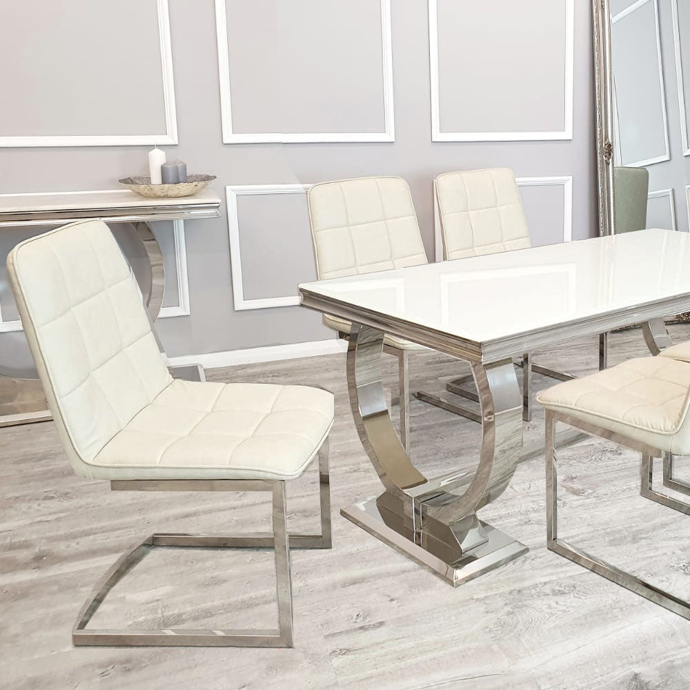Tara Dining Chair in Cream Leather