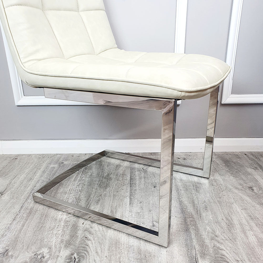 Tara Dining Chair in Cream Leather