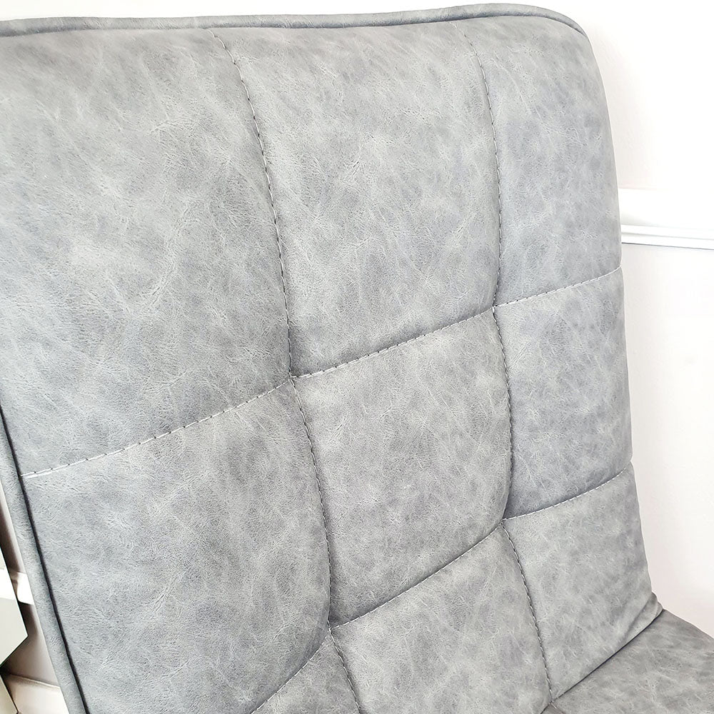 Tara Dining Chair in Dark Grey Leather