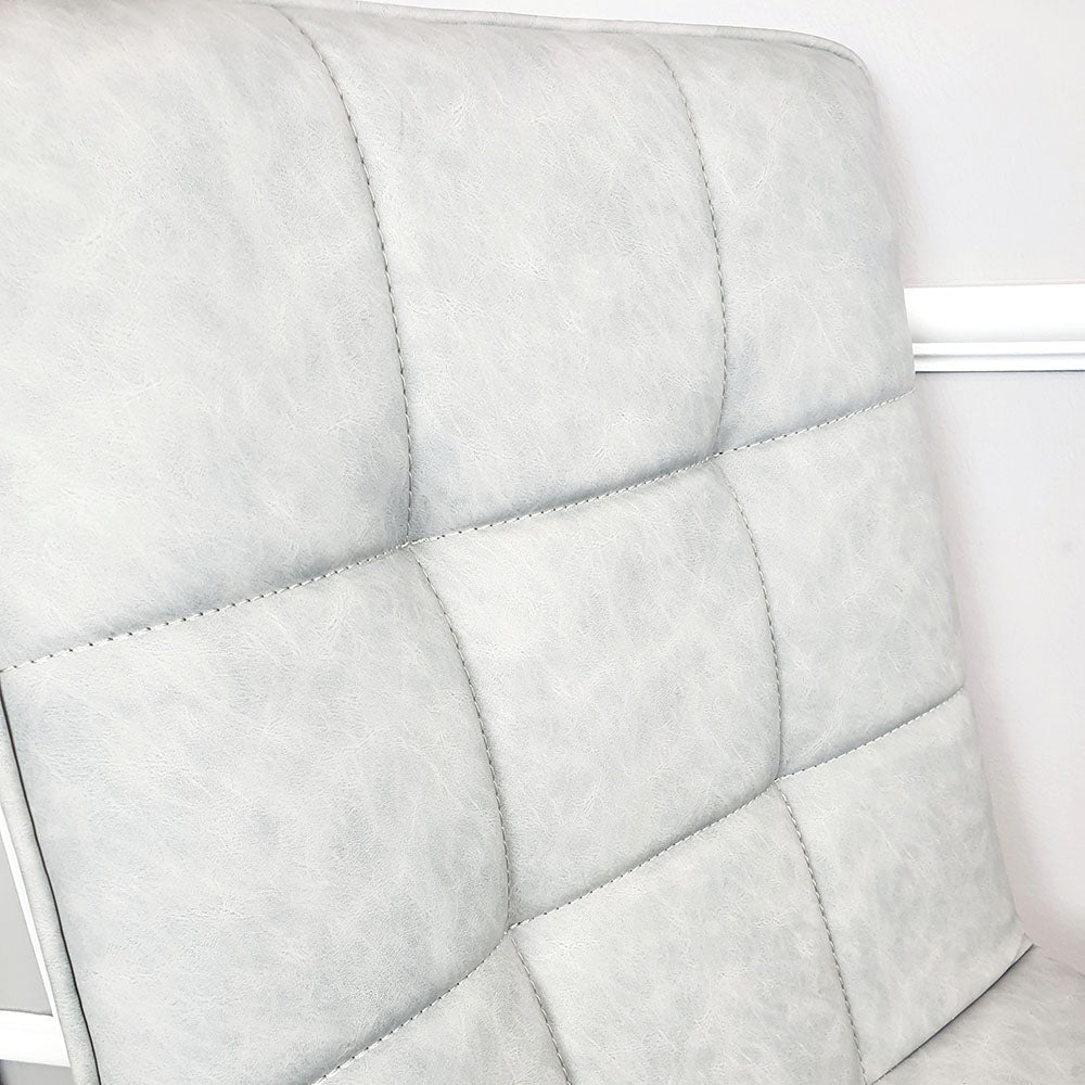 Tara Dining Chair in Light Grey Leather