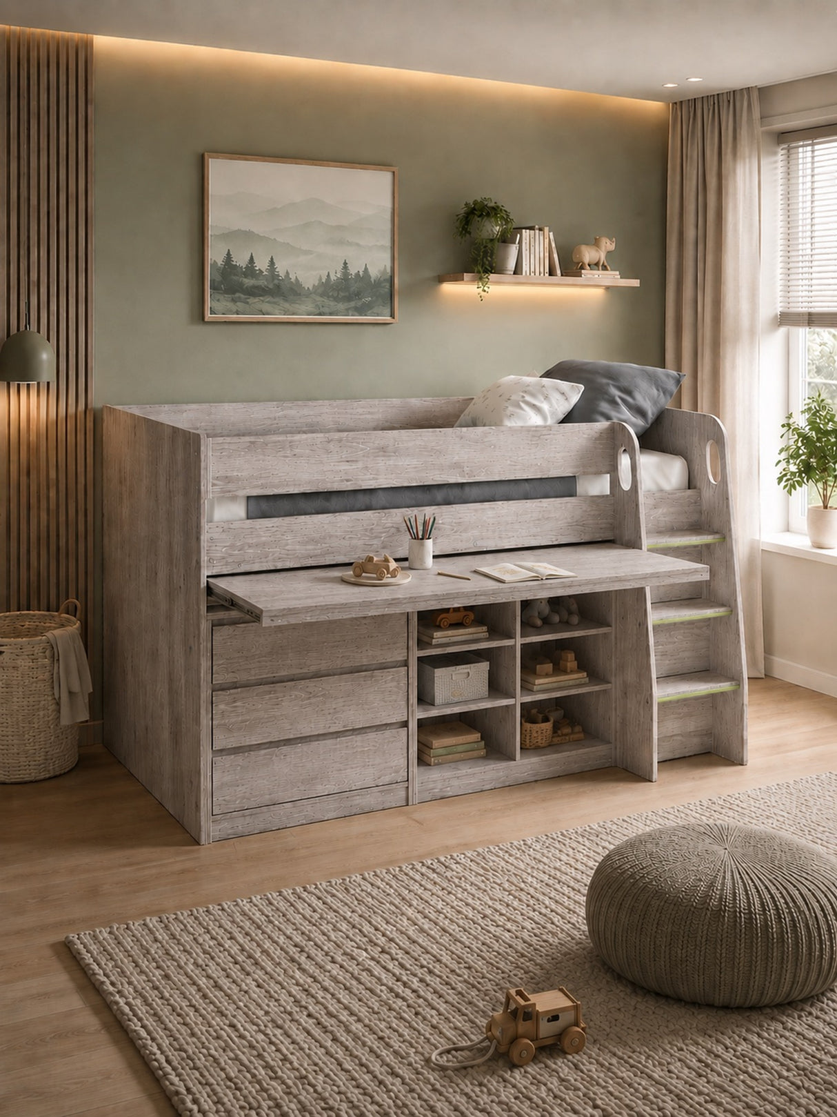 Vespa Mid Sleeper Bed with Desk