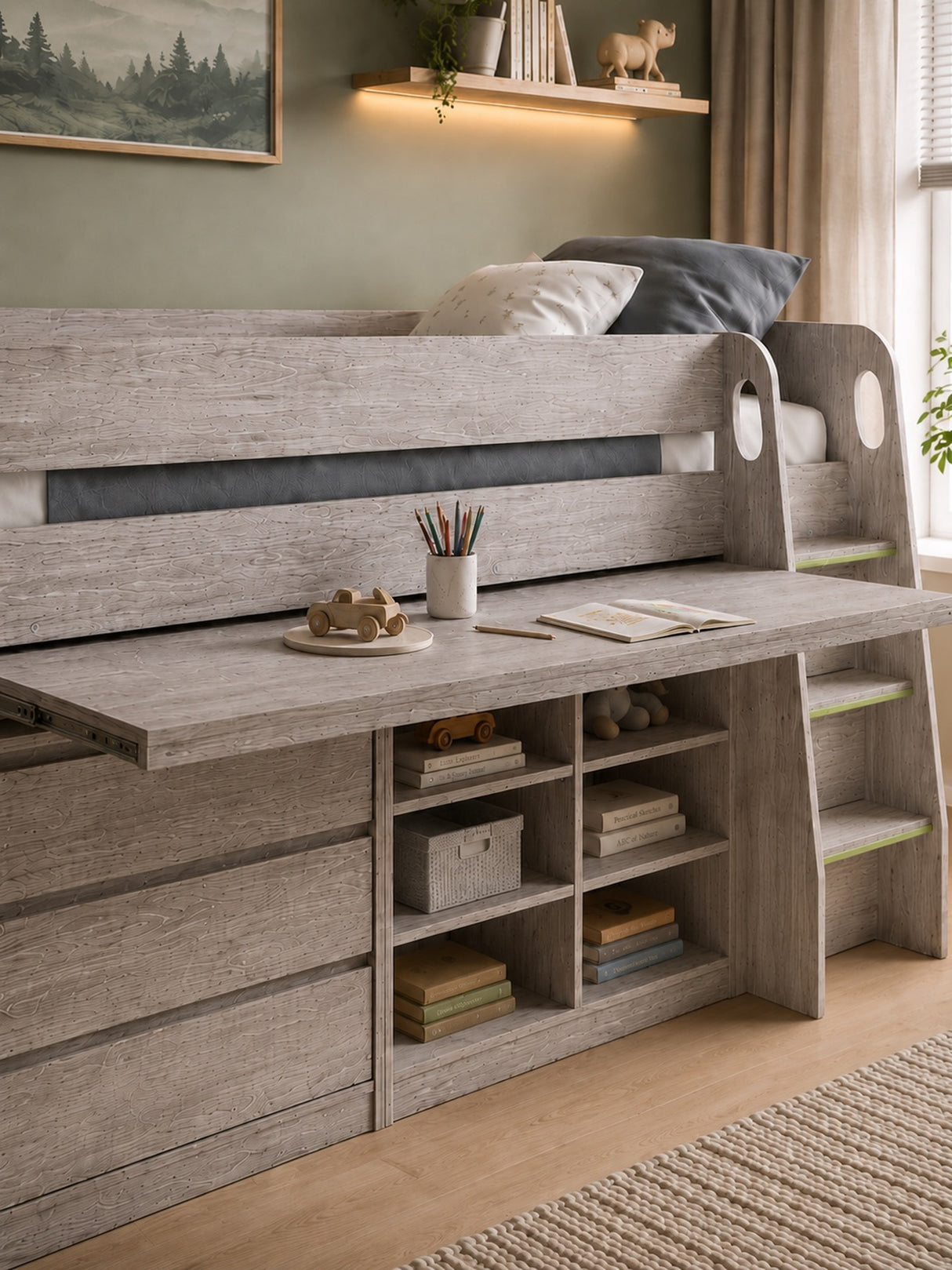 Vespa Mid Sleeper Bed with Desk