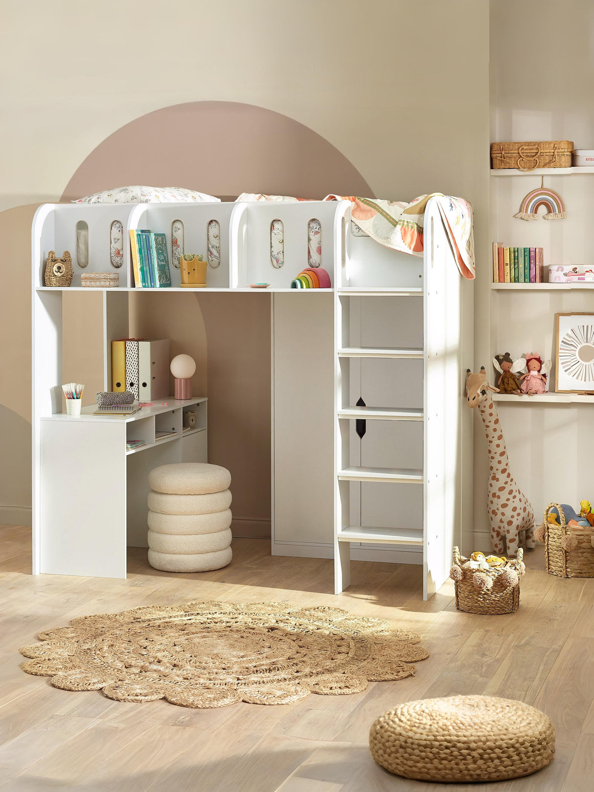 Vision High Sleeper Bed with Desk and Storage