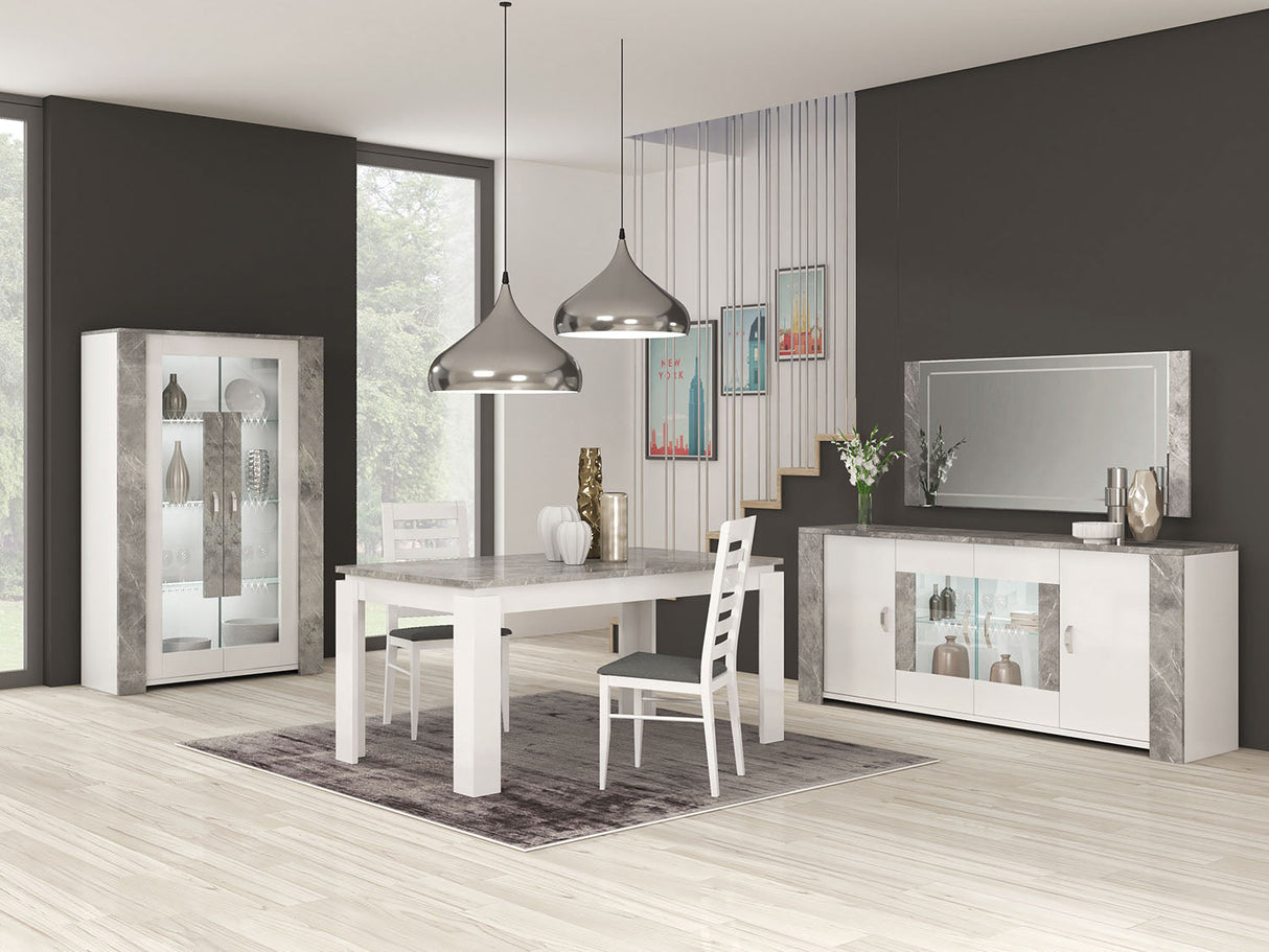 San Martino Vivaldi White and Marble Wooden Dining Chair