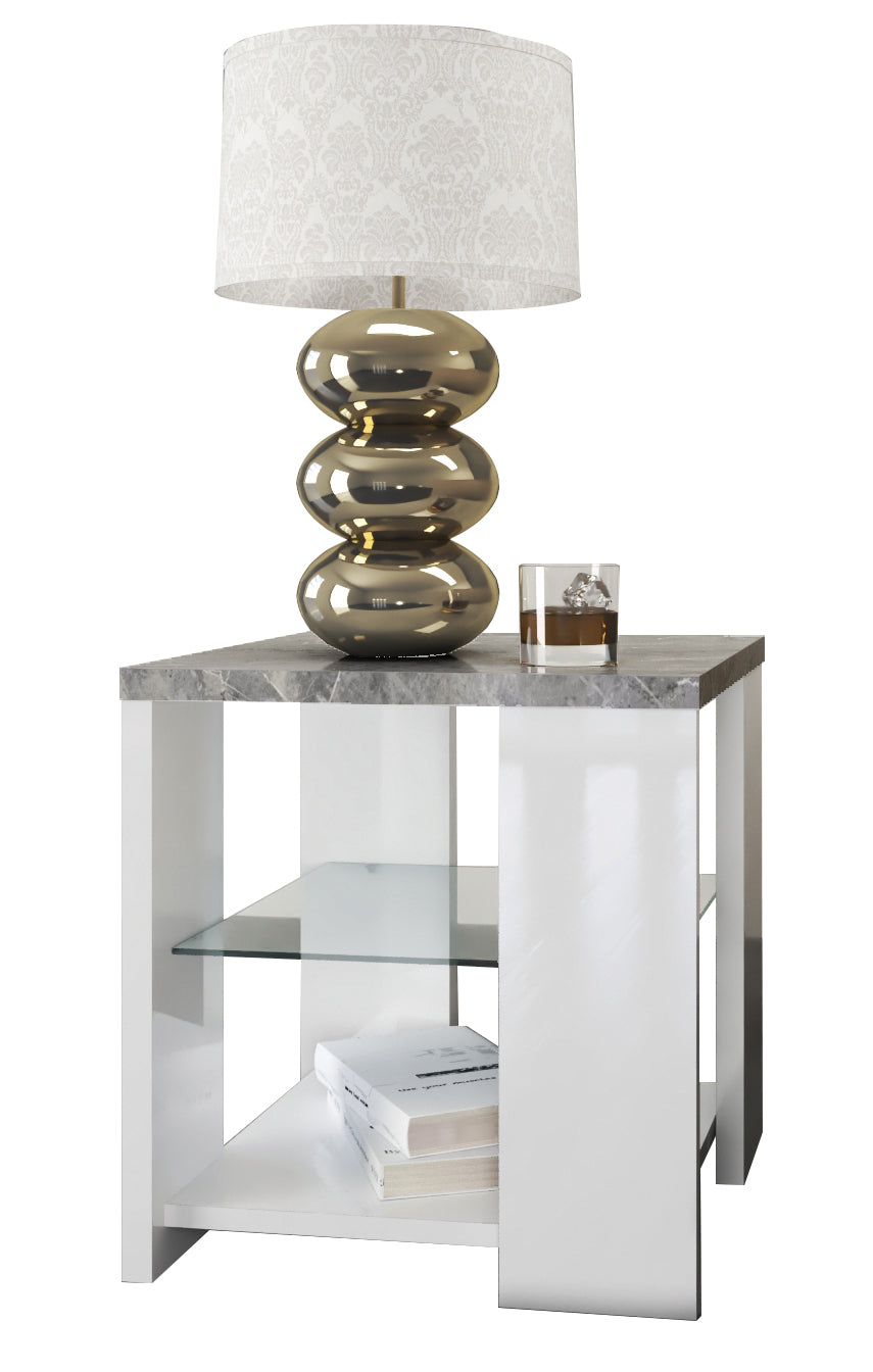 San Martino Vivaldi White and Marble Lamp Table