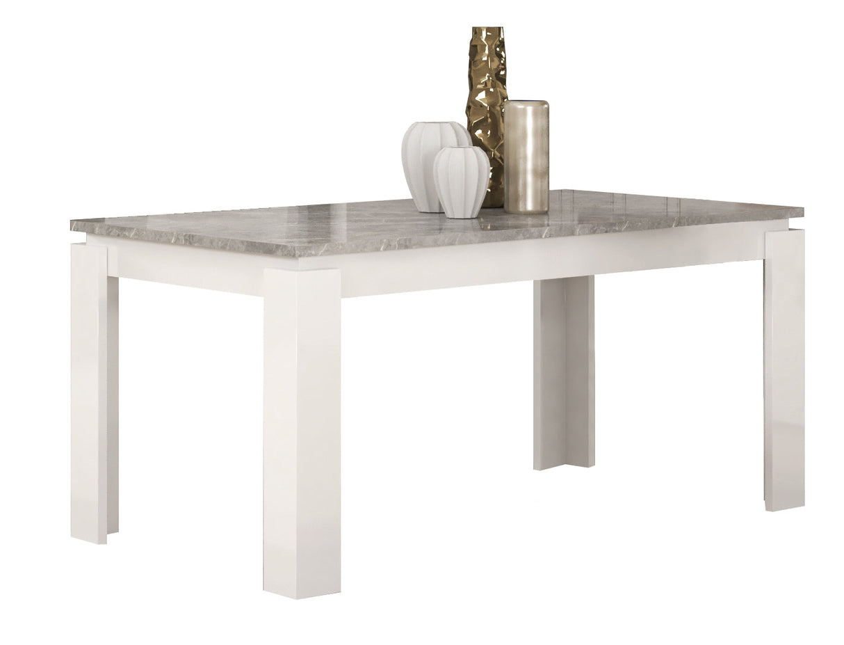 San Martino Vivaldi White and Marble Rectangular Extension Dining Table