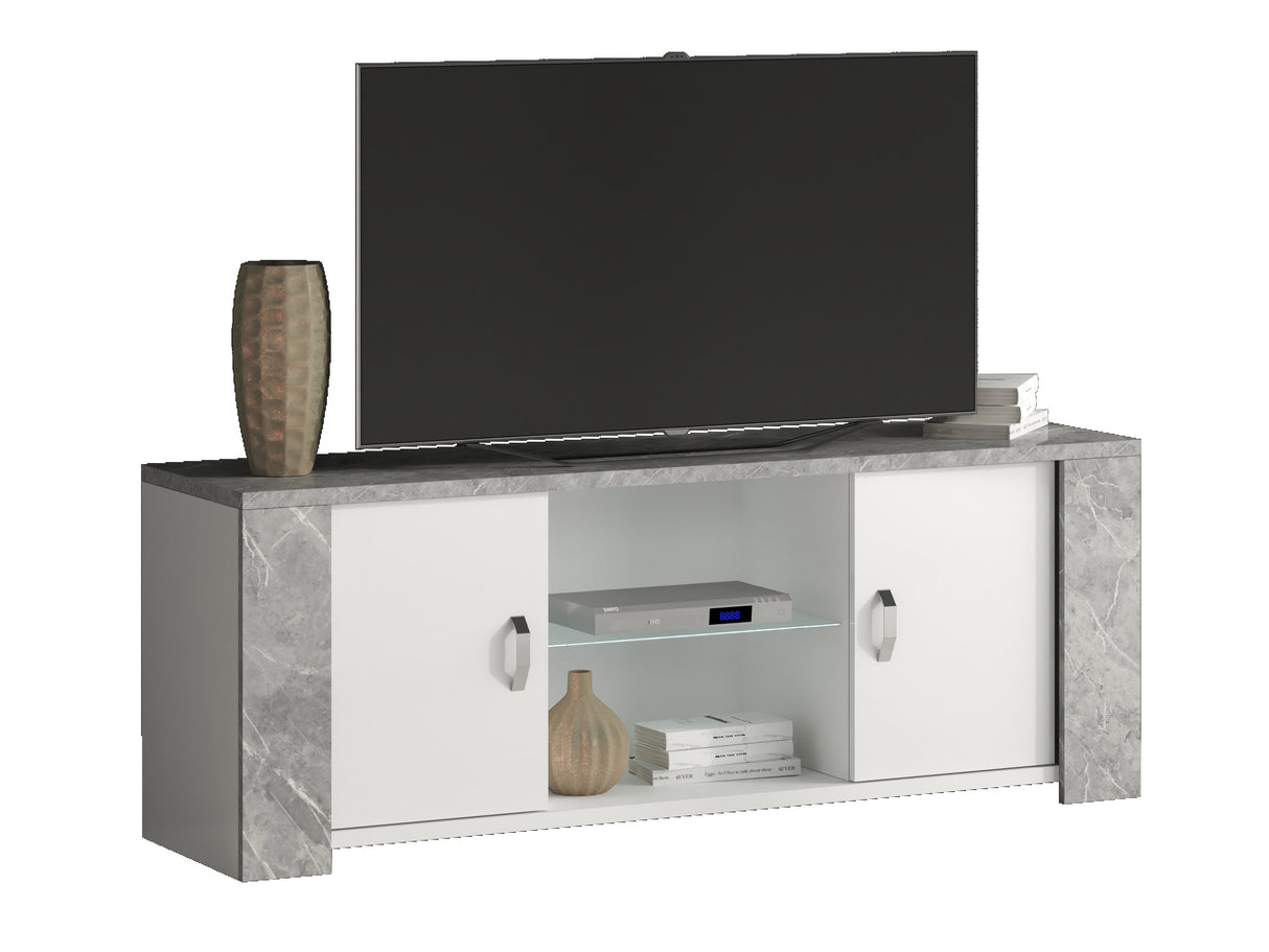 San Martino Vivaldi White and Marble 2 Door TV Unit