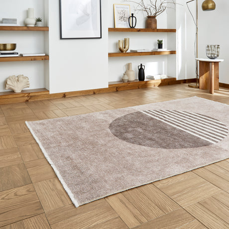 Whisper Beige Modern Washable Rug