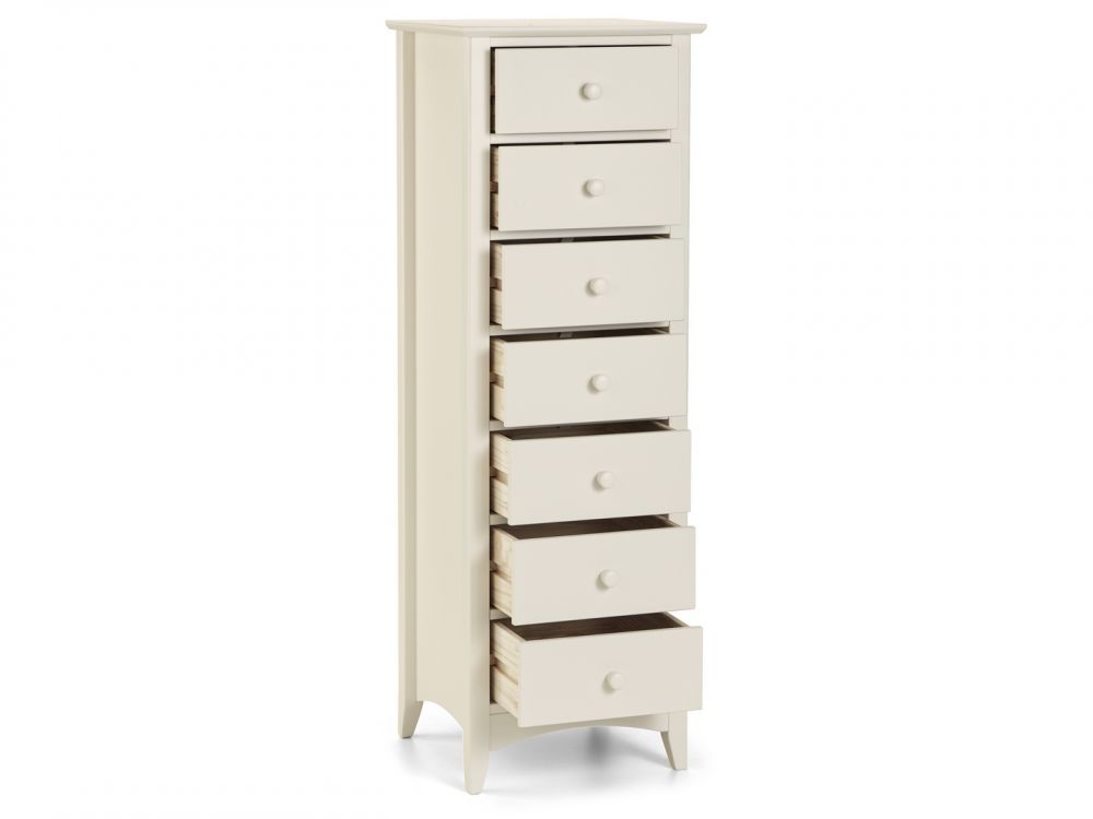 Cameo 7 Drawer Narrow Chest - Stone White