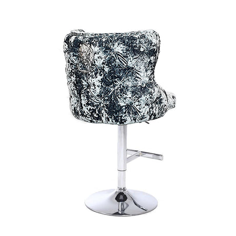 Chelsea Bar Stool in Heavy Crushed Velvetwith Lion Knocker
