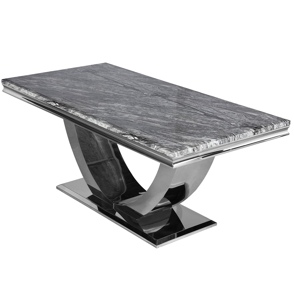 Arial Dining Table with Dark Grey Marble Top