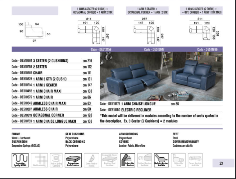 Decor - Italian Leather Sofa Range