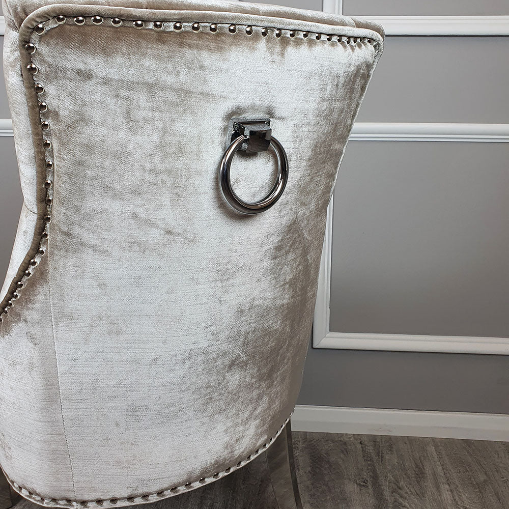 Duke Dining Chair in Beige Velvet