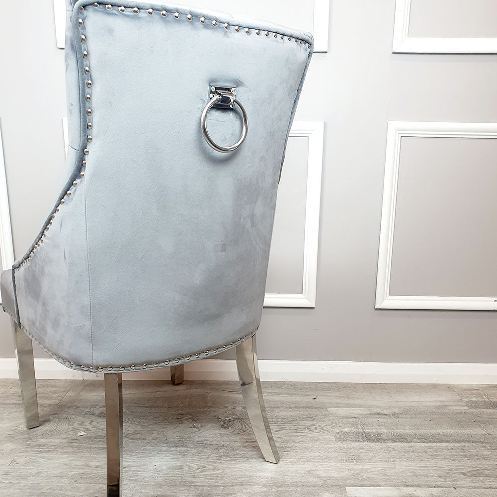 Duke Dining Chair in Dark Grey Velvet