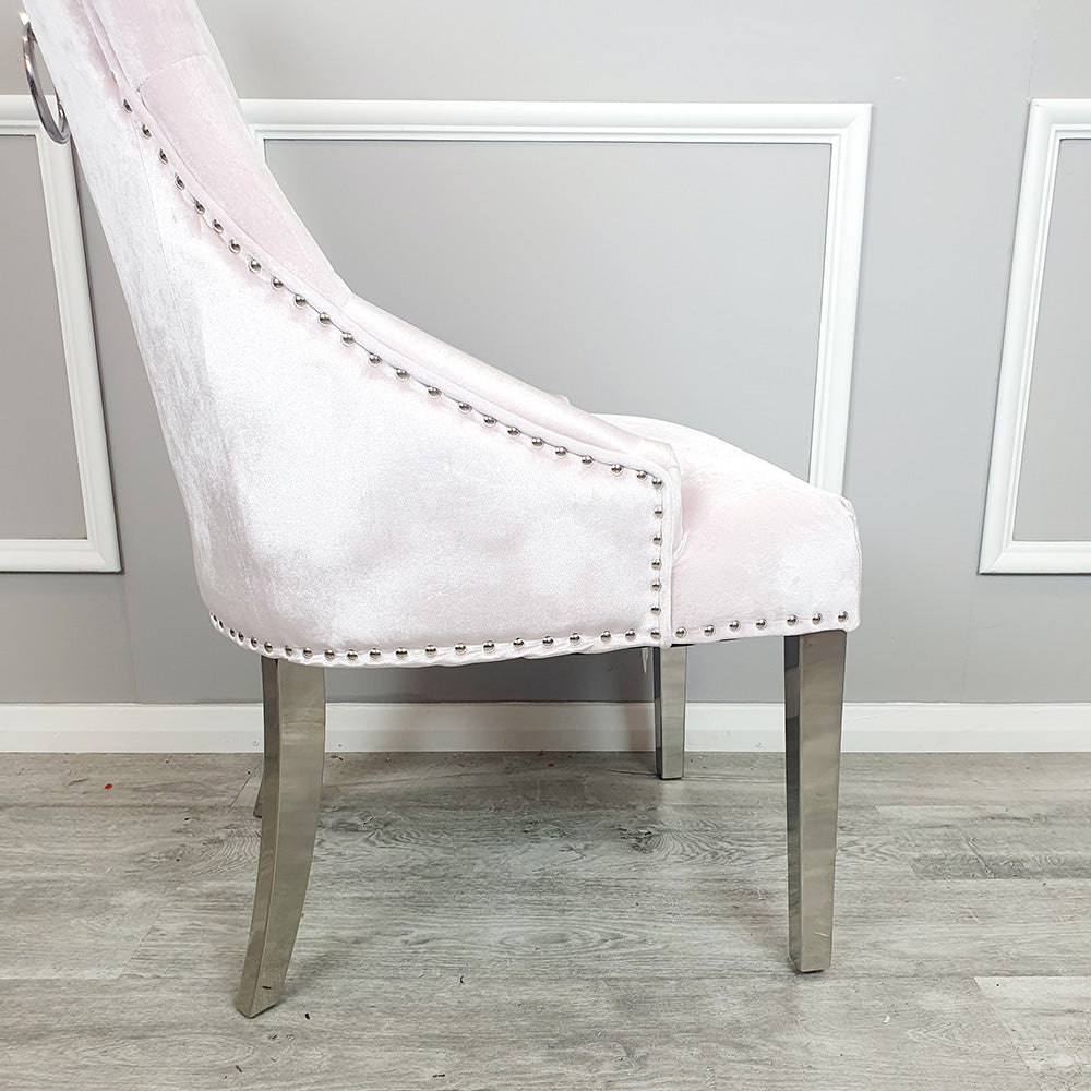 Duke Dining Chair in Pink Velvet