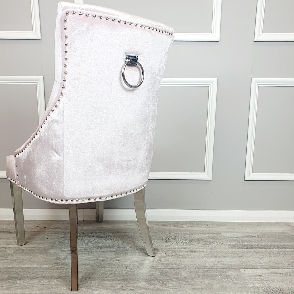 Duke Dining Chair in Pink Velvet