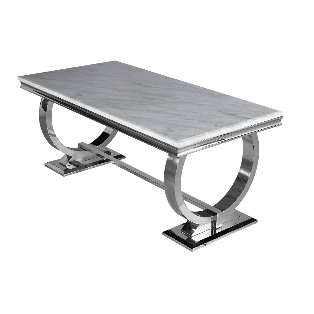 Arriana Dining Table with Ivory smoke Top