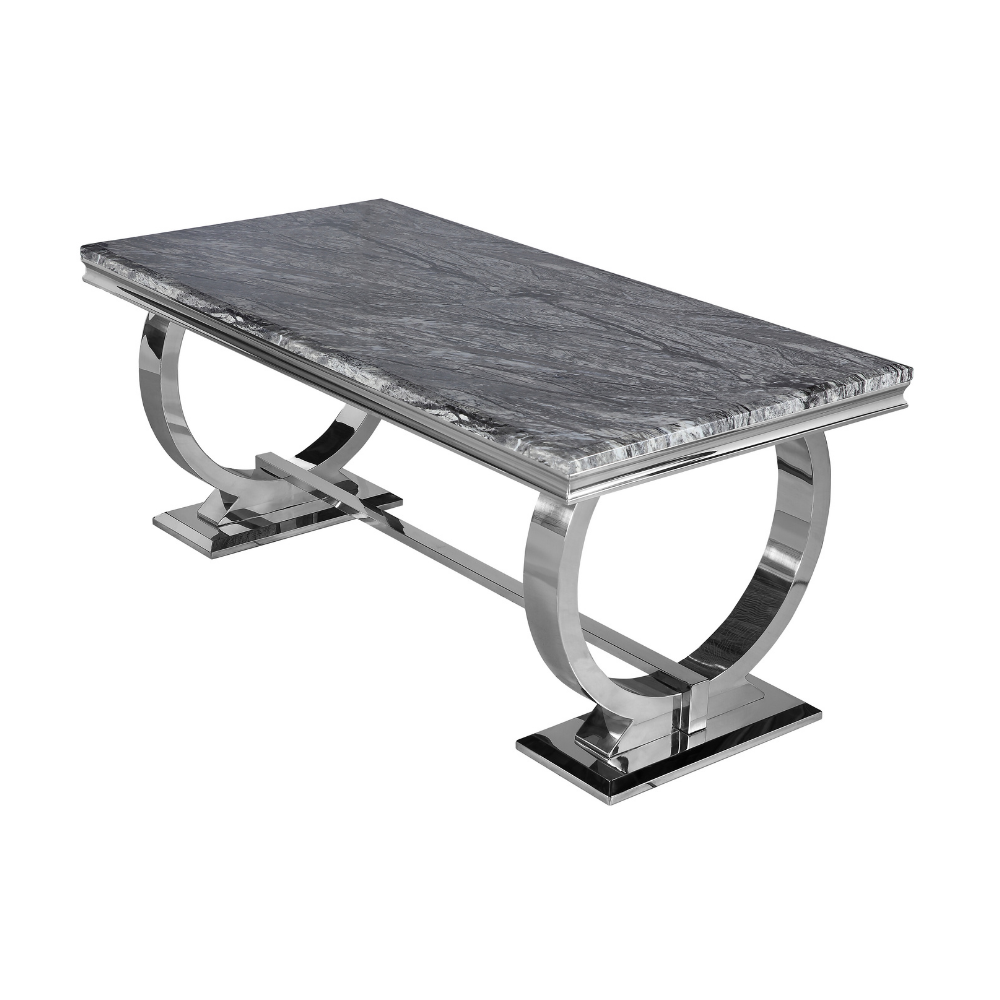 Arriana Dining Table with Dark Grey Marble Top