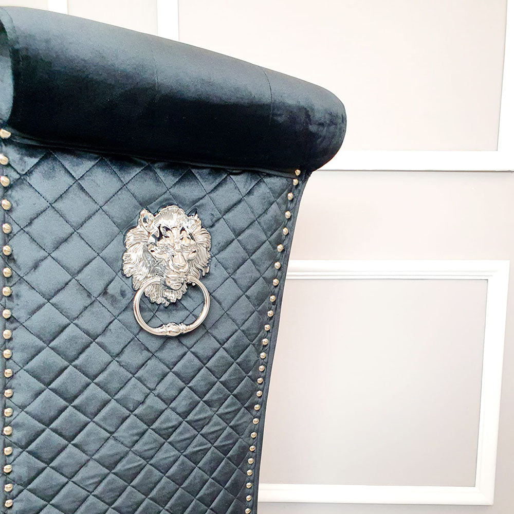 Emma Dining Chair - With Lion Knocker & Quilted Back