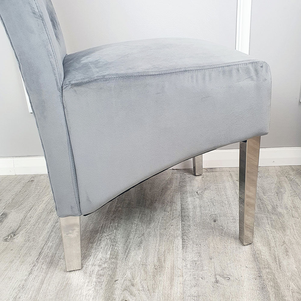 Emma Dining Chair in Dark Grey Velvet