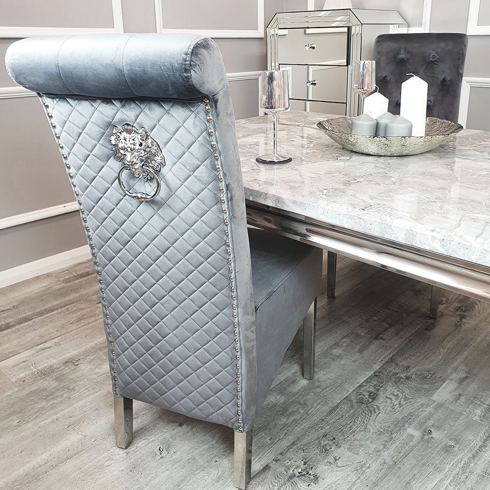 Emma Dining Chair in Dark Grey Velvet