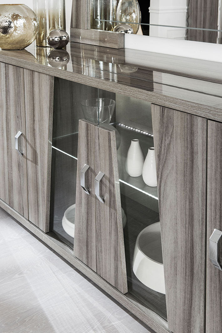 San Martino Glamour Grey Walnut Sideboard With LED Light
