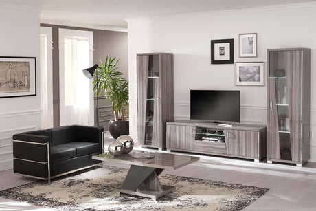 San Martino Glamour Grey Walnut TV Unit With LED Light