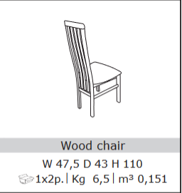 San Martino Kronos Italian Wooden Dining Chair