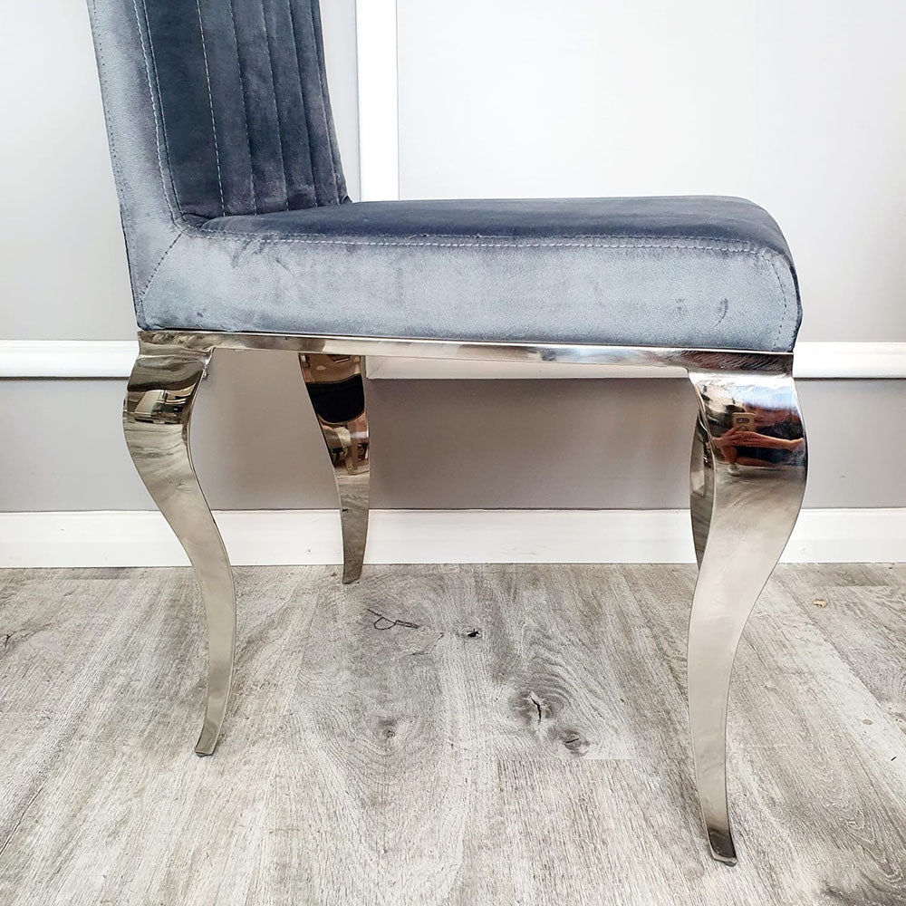 Julietta Dining Chair - with Plain Back & Seashell Detail