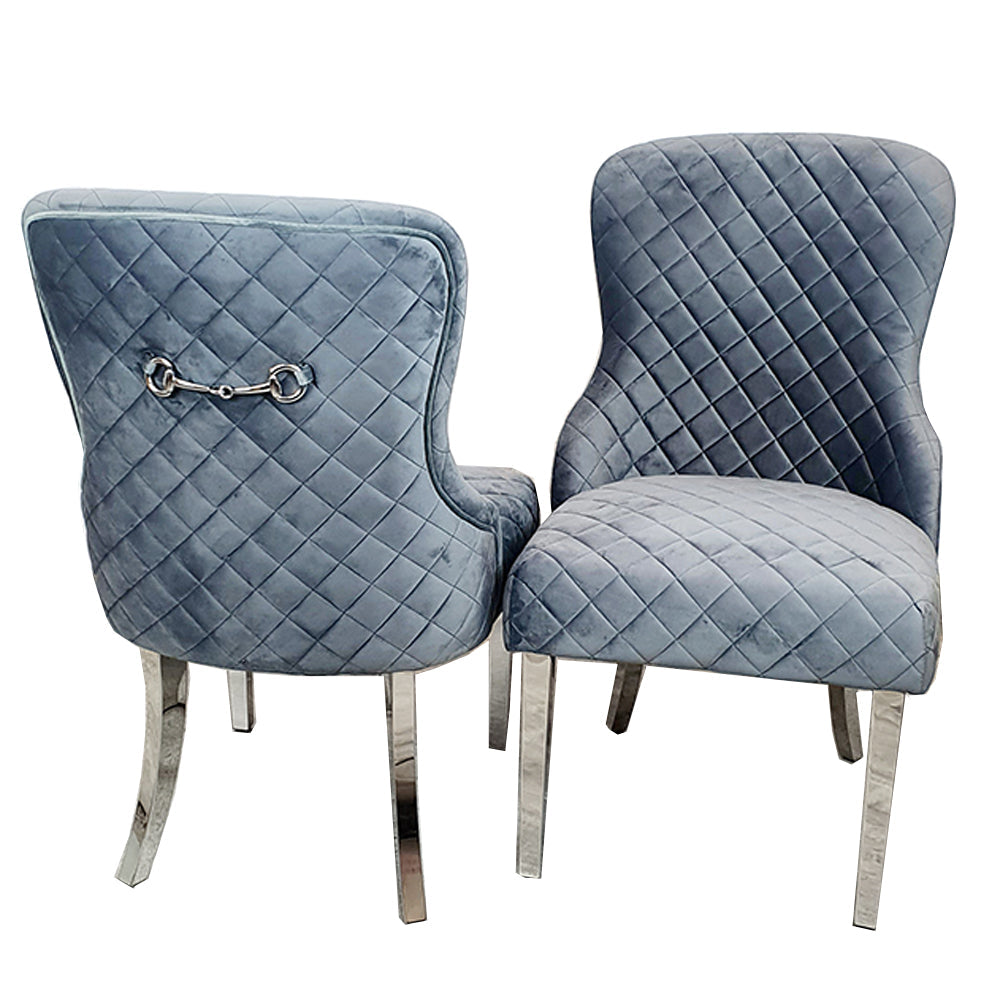 Kate Dining Chair in Dark Grey Velvet