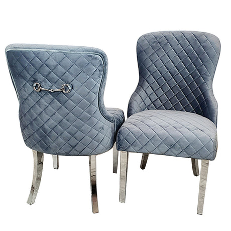 Kate Dining Chair in Dark Grey Velvet