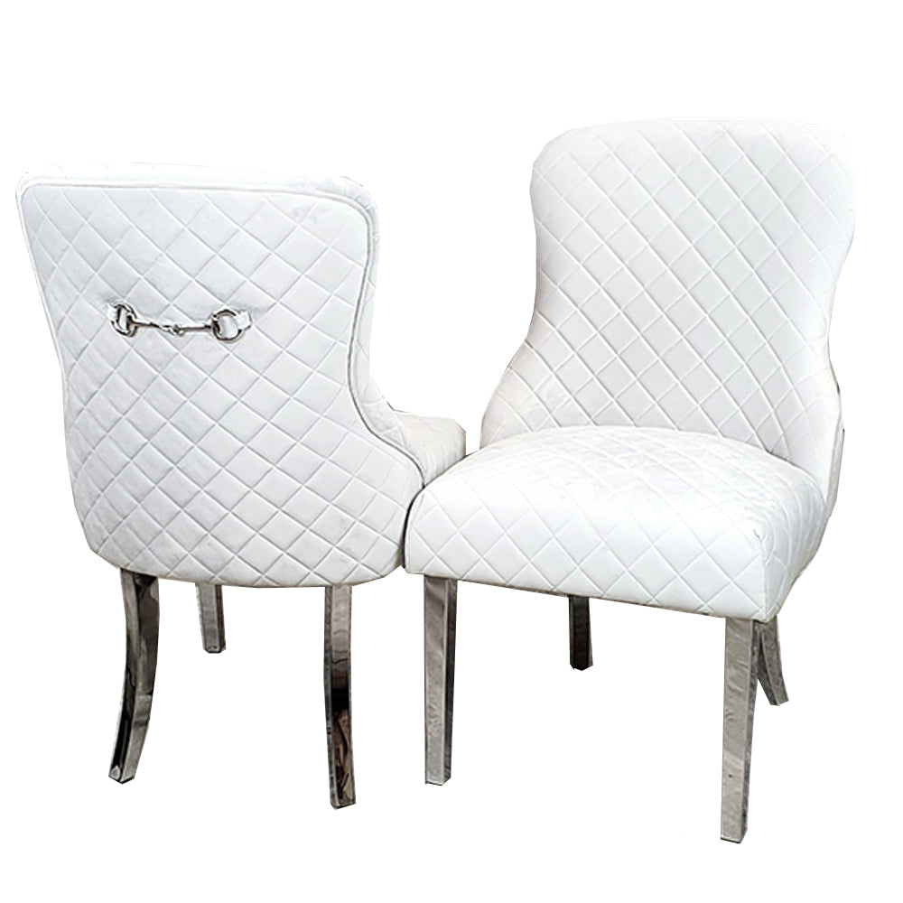 Kate Dining Chair in Light Grey Velvet