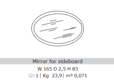 San Martino Metropol Grey Oval Mirror