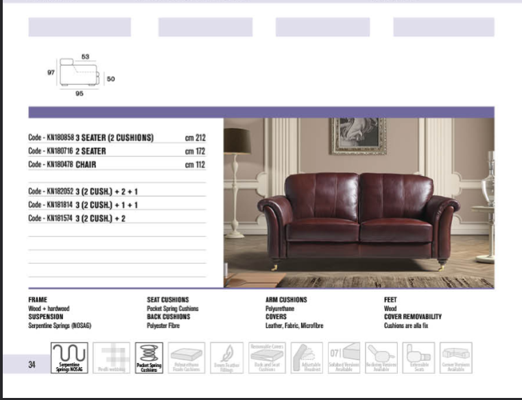 Knightsbridge - Italian Leather Sofa Range